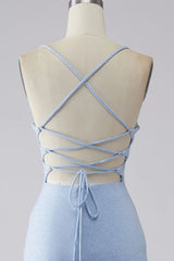 Light Blue Mermaid Long Prom Dress for Elegant Evening Parties