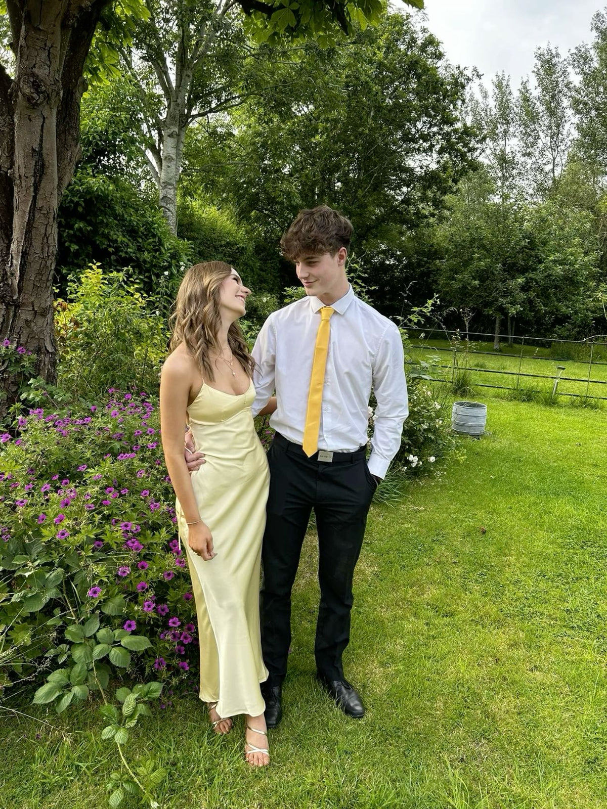 Satin Spaghetti Strap Lace-Up Long Prom Dress with Bra