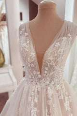 Elegant A-Line Wedding Dress with Wide Straps, Ruffles, Lace Appliques, and Tulle