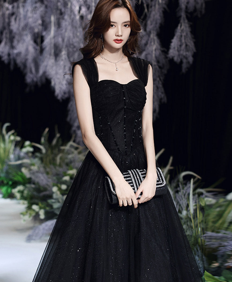Beautiful Black Tulle Off Shoulder Long Prom Dress Evening Gown Beautiful Black Tulle Off Shoulder Long Prom Dress Evening Gown