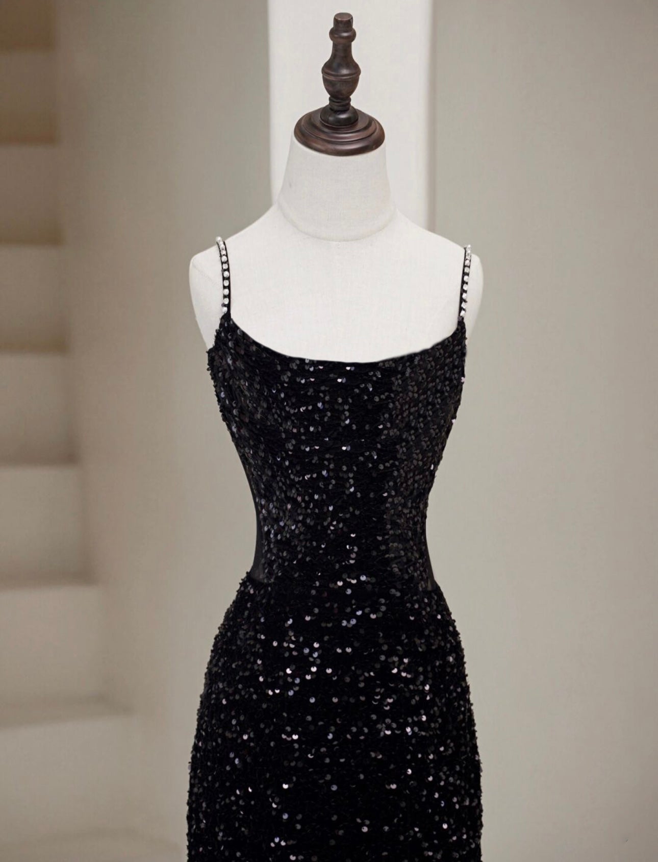 Mermaid Velvet Sequin Black Long Prom Dress Mermaid Velvet Sequin Black Long Prom Dress