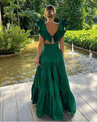 Gorgeous Green Prom Evening Gown Long Dress