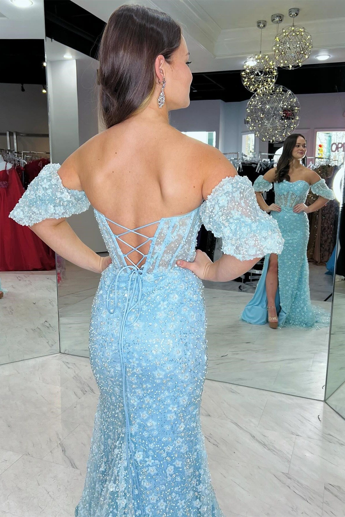 see through prom dress mermaid See Through Lace Evening Dress,Mermaid Black Prom Dress,PD00521, US24W / Black