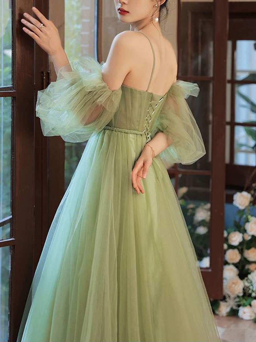 Stunning Green A Line Long Prom Dress for Bridesmaids and Formal Events Stunning Green A Line Long Prom Dress for Bridesmaids and Formal Events