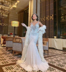 Stunning White Long Prom Dress Evening Gown