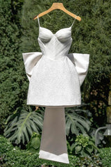 Elegant White Short Party Homecoming Wedding Dress