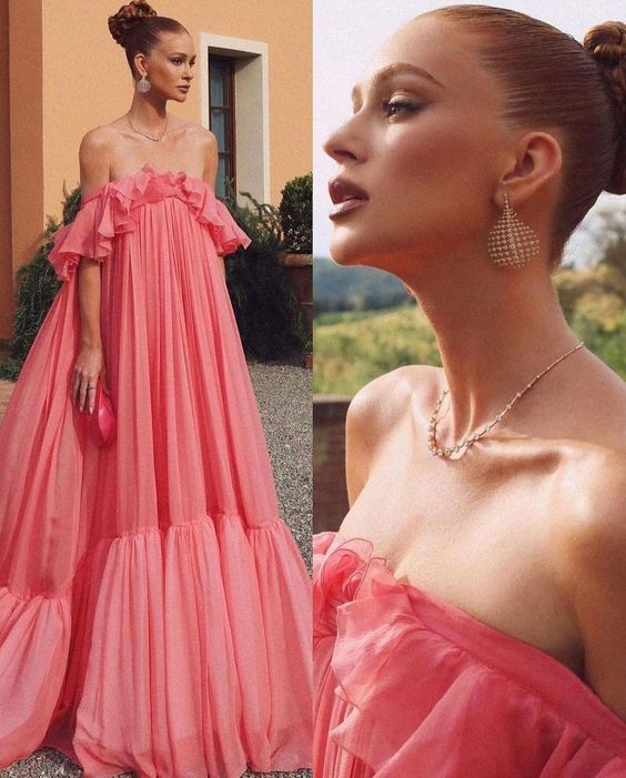 Long Formal Pink Prom Evening Gown For Women Party Dresses Long Formal Pink Prom Evening Gown For Women Party Dresses