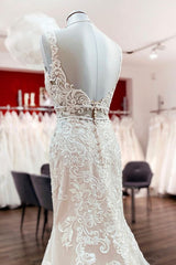 Elegant Sleeveless Backless Lace Tulle Mermaid Wedding Dress for Bridal Elegance