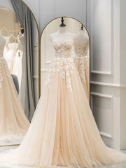 Stunning Blue Sweetheart Tulle Long Prom Dresses Formal Gowns