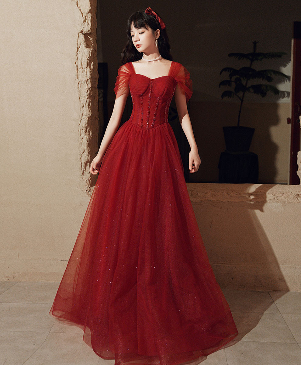 Beautiful Black Tulle Off Shoulder Long Prom Dress Evening Gown