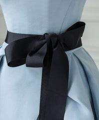 Simple Blue Satin Evening Long Prom Dress For Women