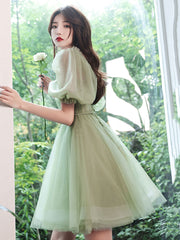Luxurious Green Tulle Short Prom Dress For Women Evening Wear