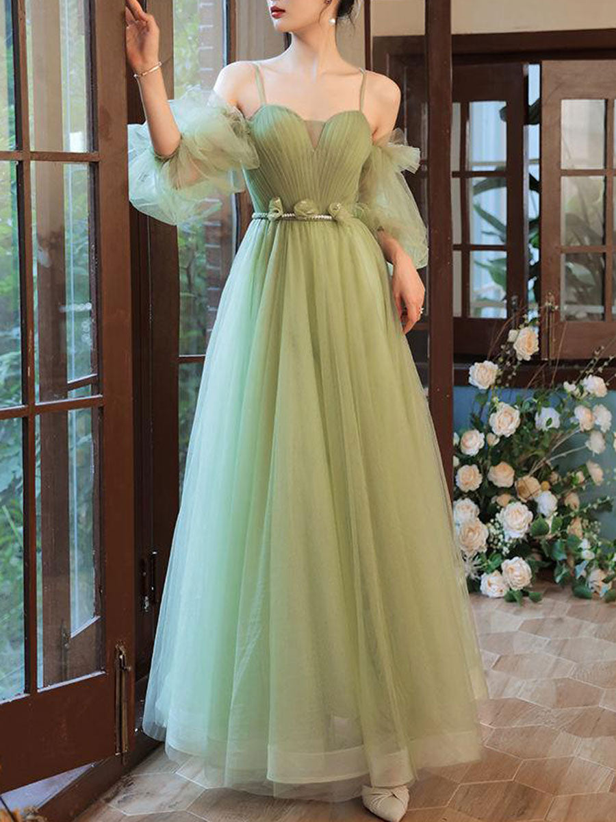 Stunning Green A Line Long Prom Dress for Bridesmaids and Formal Events Stunning Green A Line Long Prom Dress for Bridesmaids and Formal Events