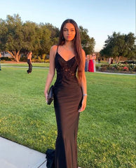 Black Lace Elegant Long Prom Evening Dress