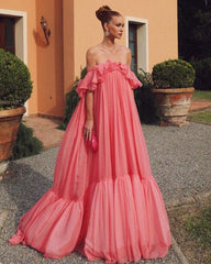 Long Formal Pink Prom Evening Gown For Women Party Dresses Online
