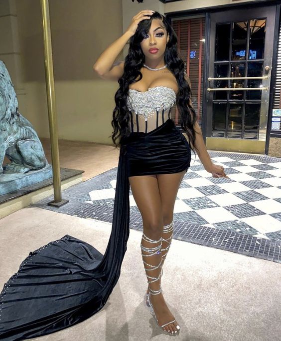 Sexy Short Black Sequin Homecoming Party Dresses 