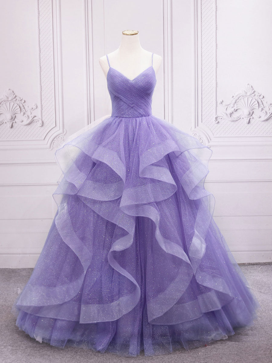 Blue Tulle Long Prom Dresses Beautiful Sweet 16 Floor Length Gowns Blue Tulle Long Prom Dresses Beautiful Sweet 16 Floor Length Gowns