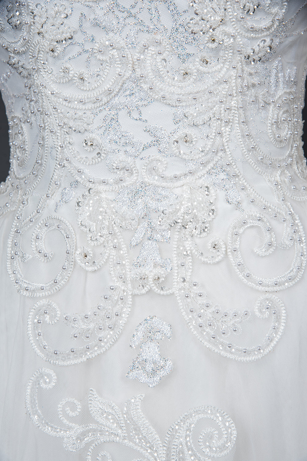 A-Line V-Neck Hi-Lo Wedding Dress with Ruffles, Tulle and Appliques