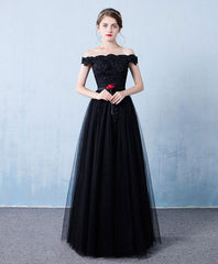 Blue Tulle Lace Off Shoulder Long Prom Bridesmaid Evening Dress