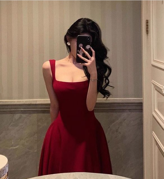 Burgundy Red A-Line Prom Gown Formal Dresses For Women