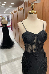 Sweetheart Straps Mermaid Tulle Long Prom Dresses