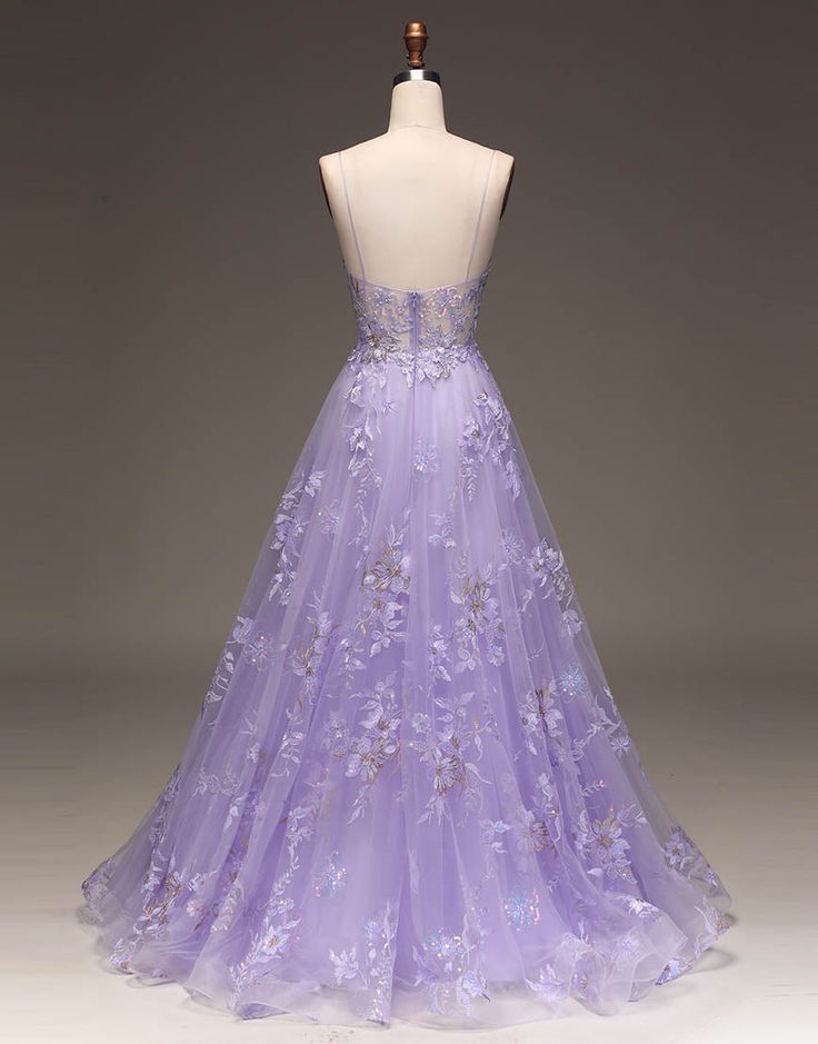 Romantic A-Line Long Glitter Prom Dress With Appliques For Women