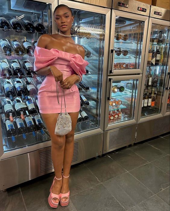 Pink Short Satin Homecoming Prom Dress