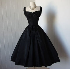 Black Elegant Satin Cocktail Party Sheath Short Prom Dress