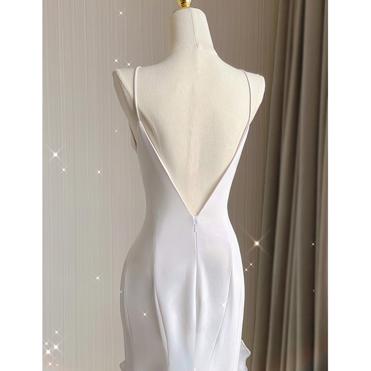 white backless slip dress Mykonos Mini Strappy Slip Dress