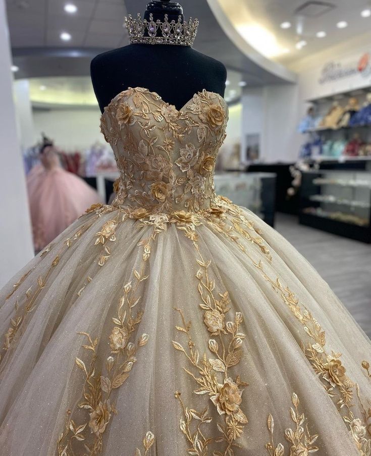 Quinceanera Dress Prom Ball Gowns Applique Corset Back Sweet 16