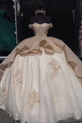 Luxury Quinceanera Ball Gown Prom Sweet 16 Dress with Applique Corset