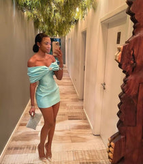 Elegant Tiffany Blue Homecoming Prom Short Dress