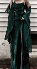 Long Green Prom Dresses Evening Gowns  Formal Wear 