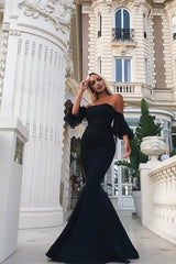 Elegant Strapless Mermaid Black Evening Dress for Prom, Formal Occasions, and Galas