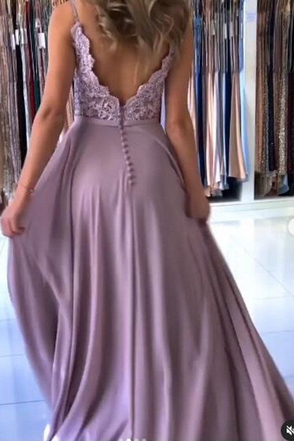 Elegant Spaghetti Strap Sequin Lace Mermaid Prom Dress with Slit for Women
