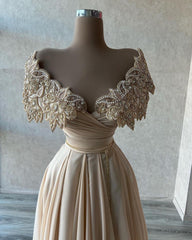 Elegant Off-Shoulder Satin Prom Dress with Glitter - Perfect for Evening Parties