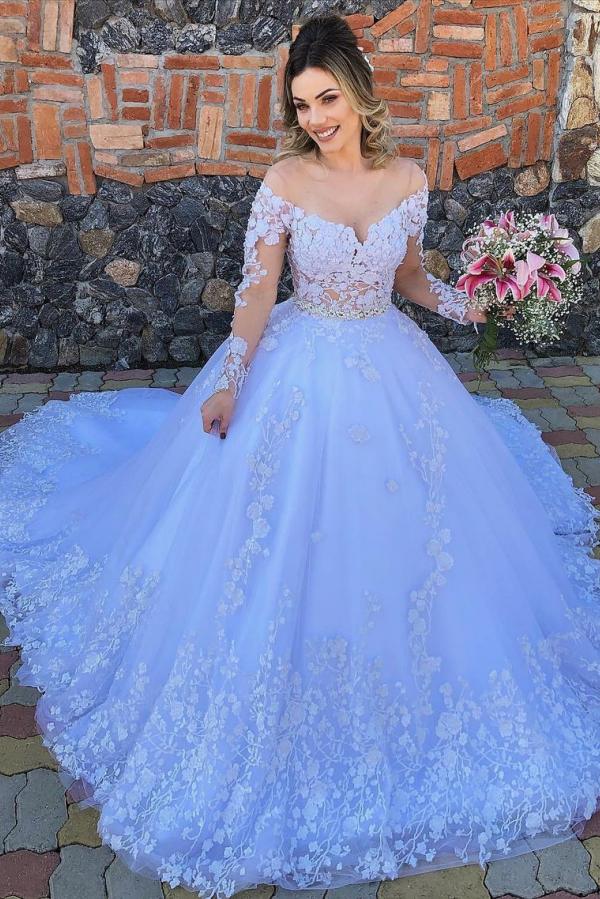 A-Line Satin Off-The-Shoulder Short Wedding Dress with Strapless Lace Appliques