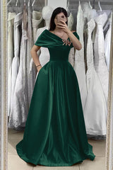 Stunning Fuchsia Off-Shoulder A-Line Prom Dress with Delicate Beading Embellishments
