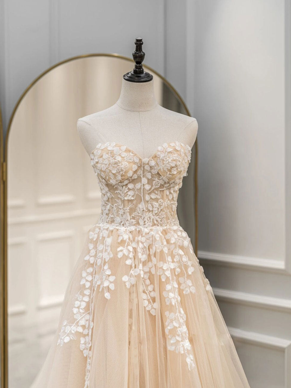 Stunning Blue Sweetheart Tulle Long Prom Dresses Formal Gowns