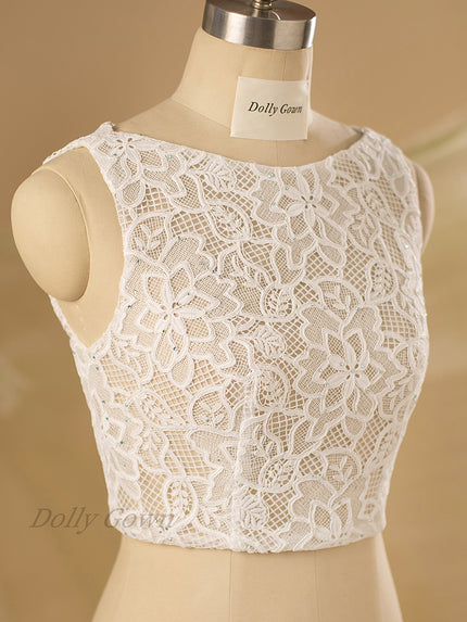 Cari Sparkle Cap Sleeved Bridal Top with Open Back