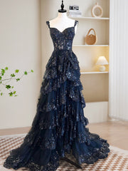 Beautiful Black Sequin Long Prom Dress for Women Formal Occasions