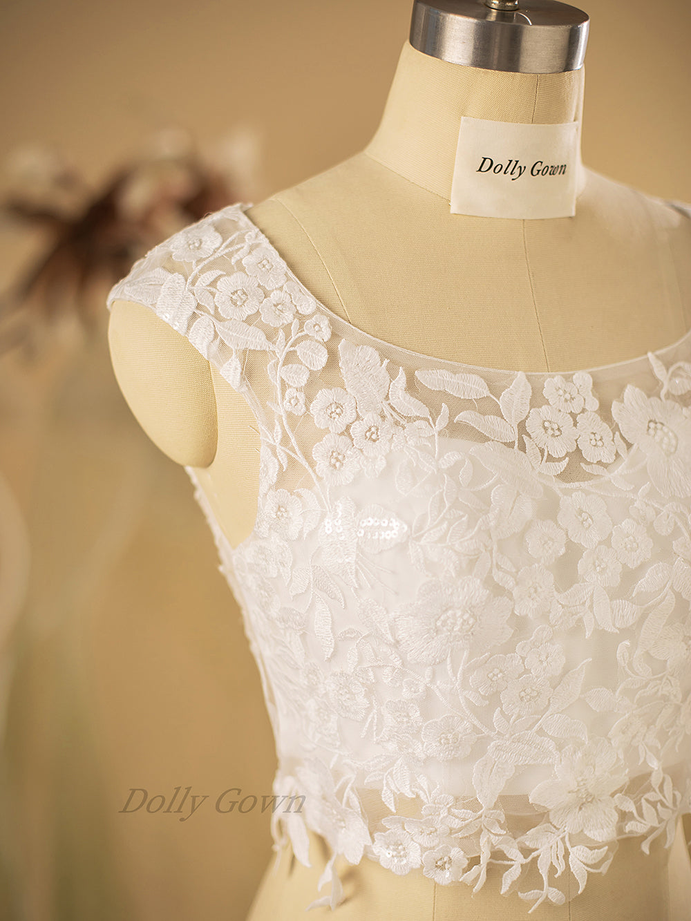 Casey Scoop Neck Bridal Lace Top Casey Scoop Neck Bridal Lace Top