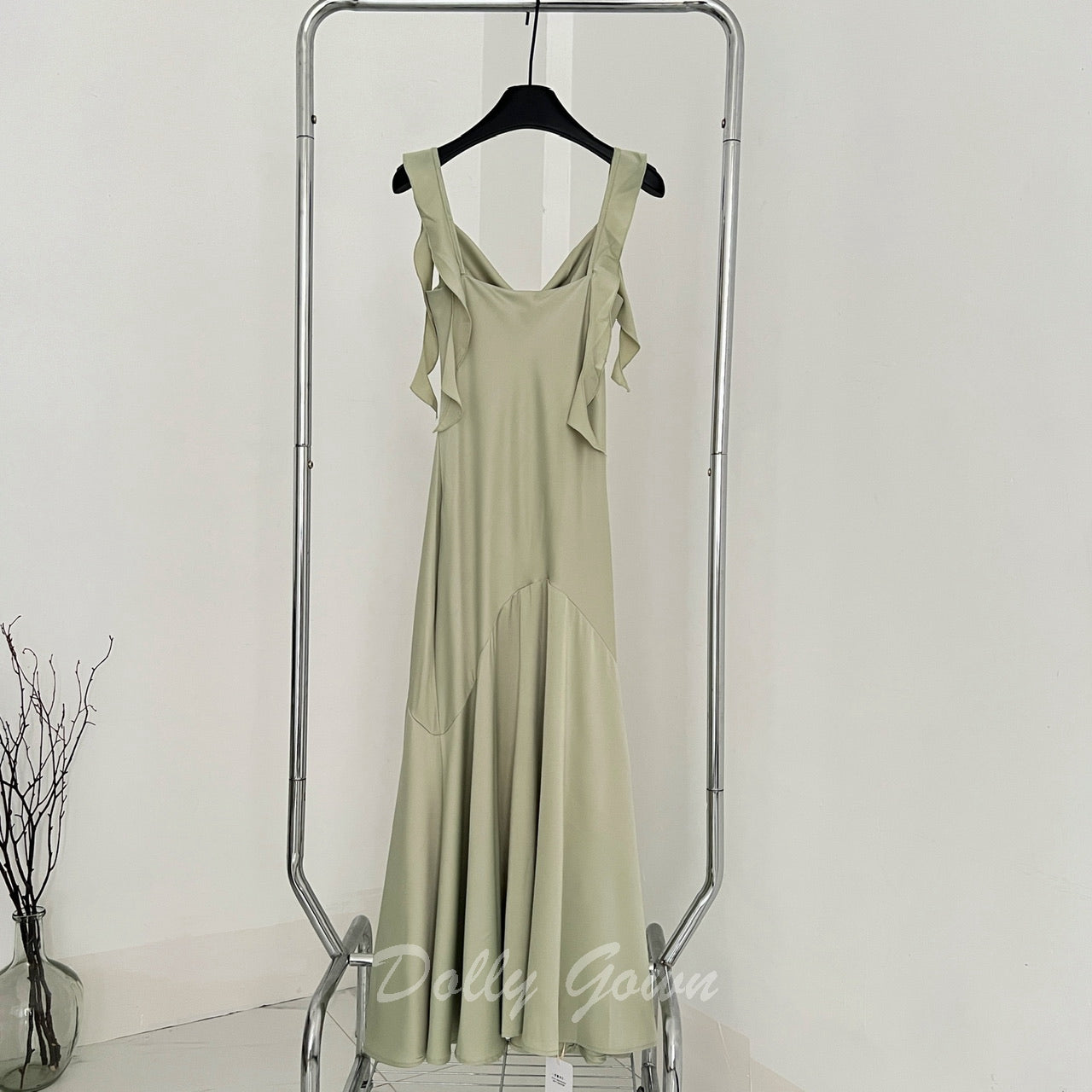 Casual Sage Green Cowl Neck Maxi Slip Dress Bridesmaid Dresses Casual Sage Green Cowl Neck Maxi Slip Dress Bridesmaid Dresses
