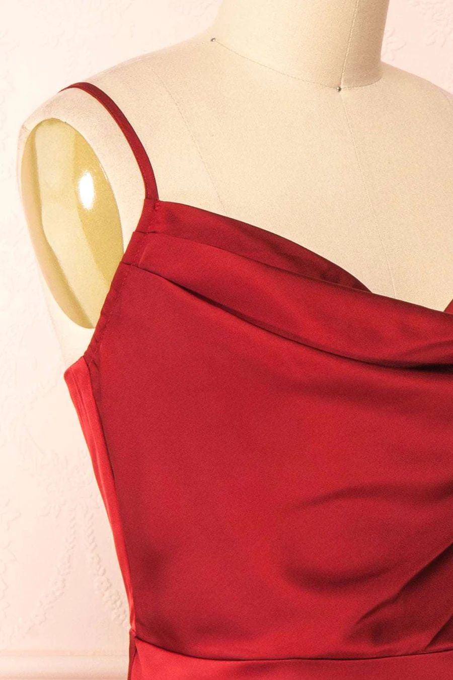 Classic Red Cow Neck Homecoming Dress Bridesmaid Dresses - DollyGown