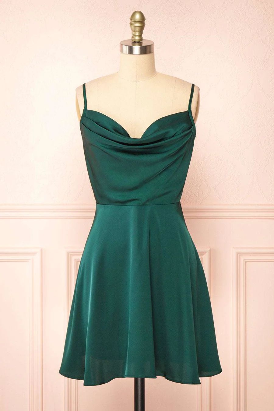 Classic Red Cow Neck Homecoming Dress Bridesmaid Dresses - DollyGown