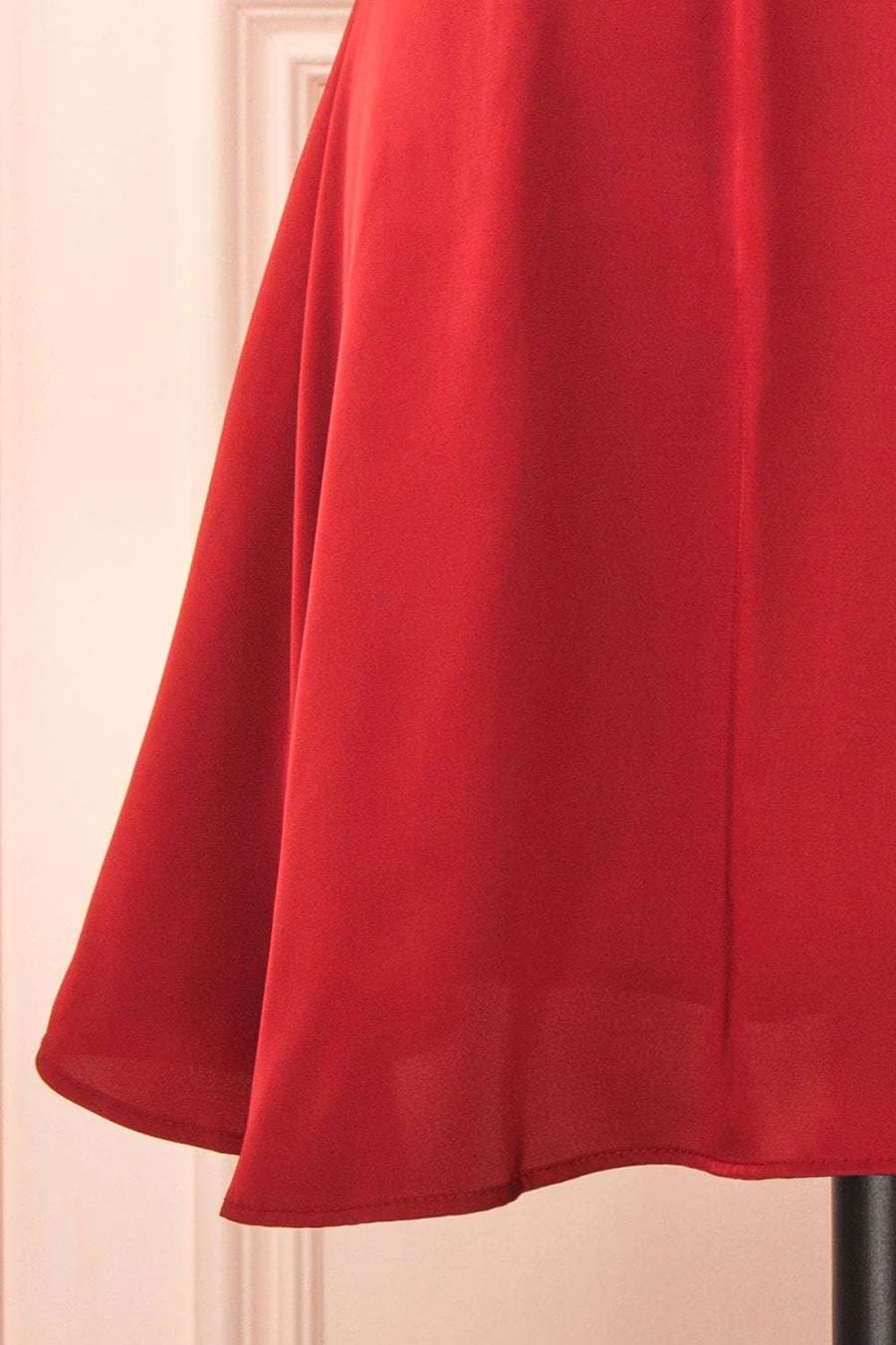 Classic Red Cow Neck Homecoming Dress Bridesmaid Dresses - DollyGown
