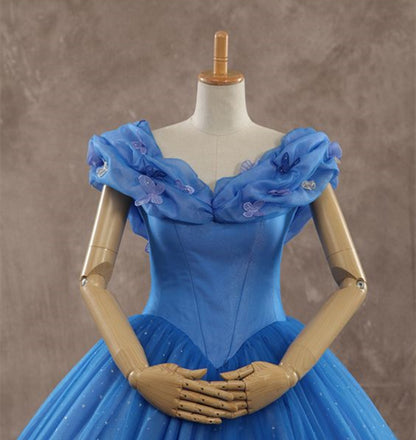 Disney Princess Blue Masquerade Ball Gown Cinderella Prom Dress - DollyGownDisney Princess Blue Masquerade Ball Gown Cinderella Prom Dress - DollyGown