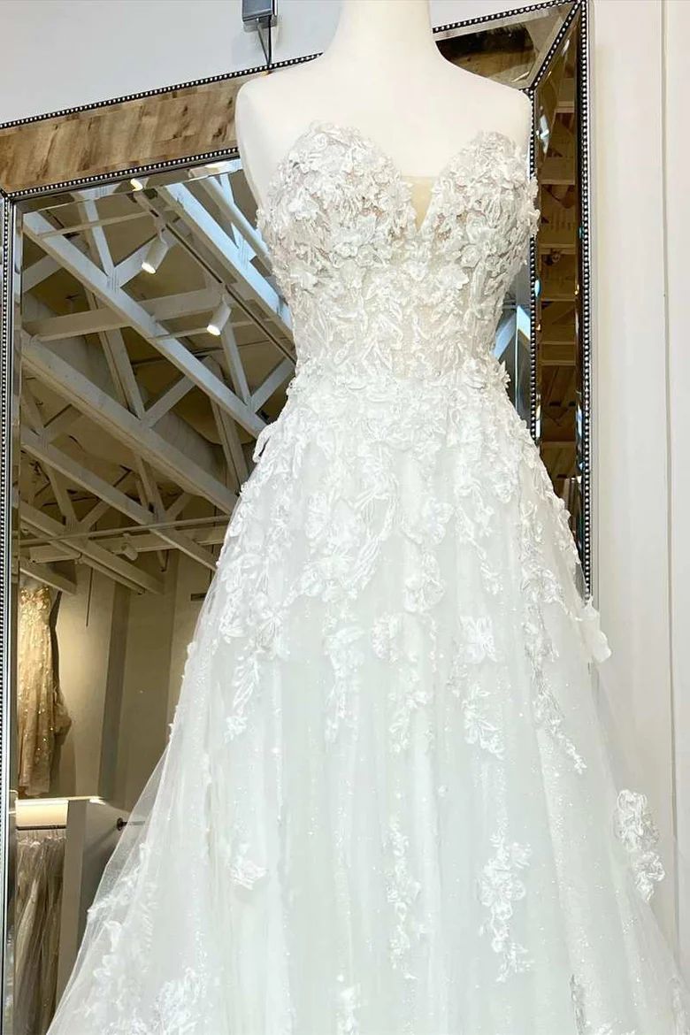 DollyGown Strapless Lace Wedding Dress
