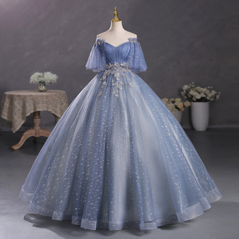 dusty blue indian dress ZAPAKASA Women Dusty Blue Chiffon Long Formal Dress with Ruffles A Line  Deep V-Neck Asymmetrical Party Dress