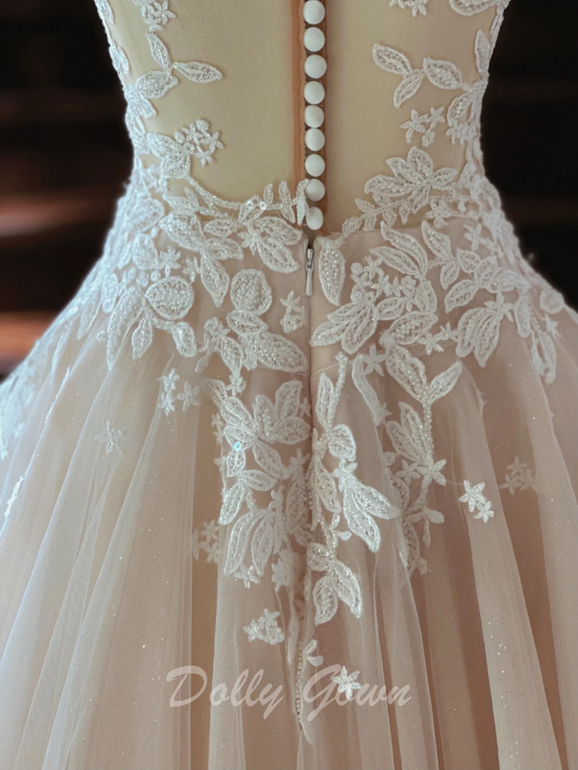 sheer lace top dress Chic Sheer Tulle Halter Illusion Lace Wedding Dress